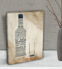 BK Gift Rakı Tasarımlı Dekoratif Mini Kanvas Tablo 15x20cm-8