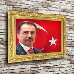 Muhsin Yazıcıoğlu Altın Yaldız Çerçeveli A3 Tablo - Yatay