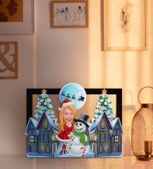 BK Gift Kişiye Özel Kadın Yeni Yıl Karikatürlü 3D Ahşap Tablo-1