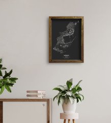 BK Gift Monaco Pist Tasarımlı Doğal Masif Ahşap Çerçeveli Tablo 45x65cm-1