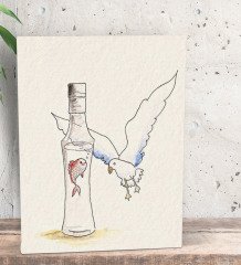 BK Gift Rakı Tasarımlı Dekoratif Mini Kanvas Tablo 15x20cm-9