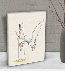 BK Gift Rakı Tasarımlı Dekoratif Mini Kanvas Tablo 15x20cm-9