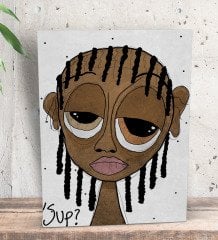 BK Gift The Lazy People Collection Chill Dude Tasarımlı Dekoratif Mini Kanvas Tablo 15x20cm-1