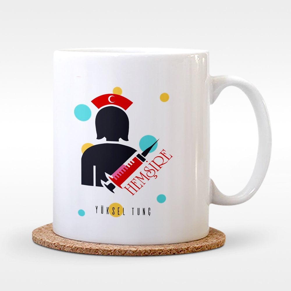 Kişiye Özel Mesleki Hemşire Beyaz Kupa Bardak - 3