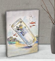 BK Gift Rakı Tasarımlı Dekoratif Mini Kanvas Tablo 15x20cm-10