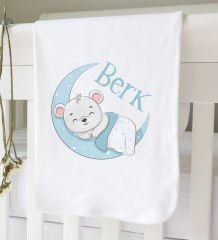 BK Kids Kişiye Özel 11 Parça Beyaz Hastane Çıkışı Body Zıbın Battaniye ve Yastık Hediye Seti-6