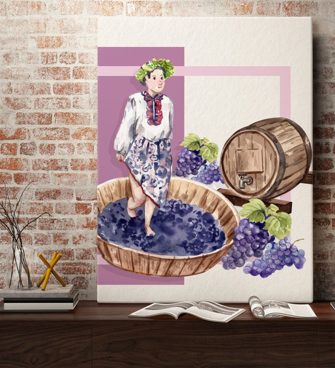 BK Gift Şarap Tasarımlı Kanvas Tablo 70x100cm-9