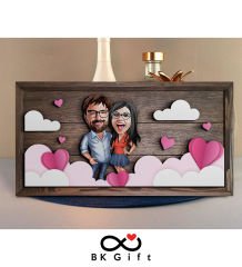 BK Gift Özel Yapım Kabartma Figür Temalı Karikatür Çiftler Meşe Ağacı Ahşap Tablo, Sevgililer Günü Hediyesi, Yıl Dönümü Hediyesi, Ev Hediyesi-10