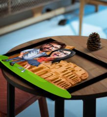BK Gift Kişiye Özel Sevgililer Antik Roma Karikatürlü 3D Ahşap Tablo-1