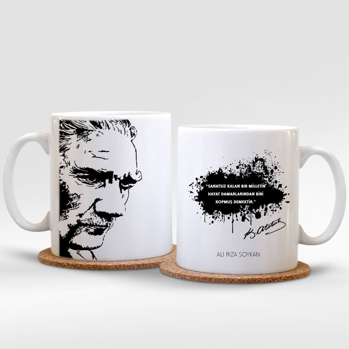 Kişiye Özel Atatürk Beyaz Kupa Bardak - 004