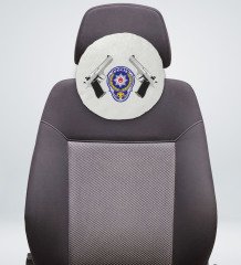 BK Gift Polis Tasarımlı Yuvarlak Araç Koltuk Yastığı-2