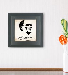 BK Gift Atatürk Temalı Ahşap Çerçeveli Taş Duvar Dekoru-24