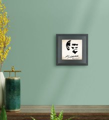 BK Gift Atatürk Temalı Ahşap Çerçeveli Taş Duvar Dekoru-24