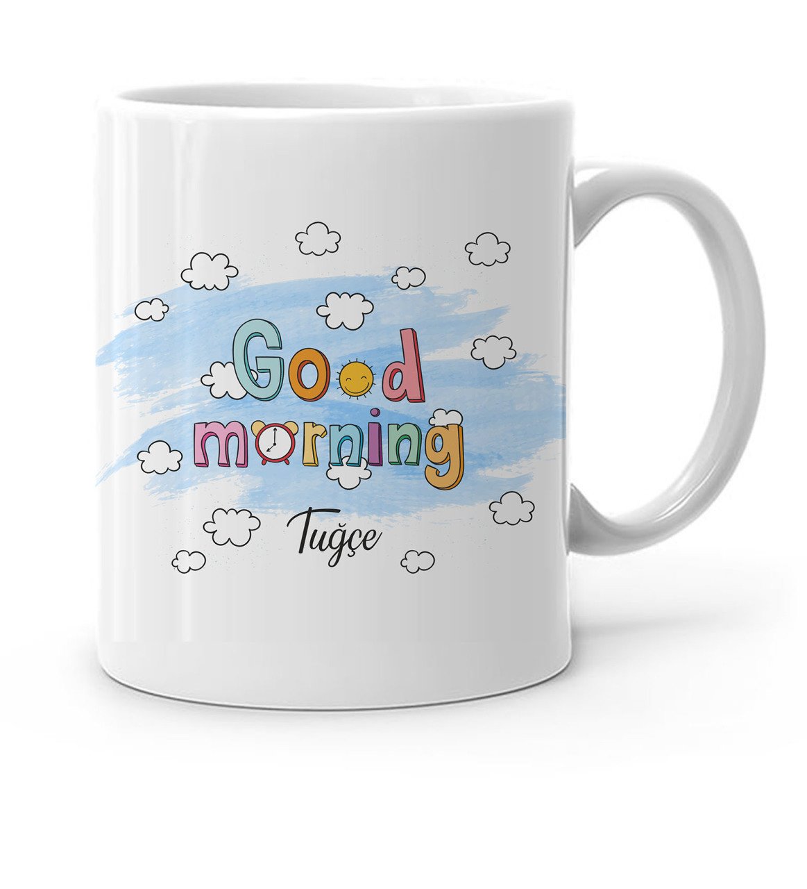 Kişiye Özel Good Morning Tasarımlı Beyaz Kupa Bardak-2