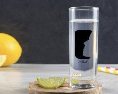 Kişiye Özel Renkli Baskılı Yüz Silüet Tasarımlı Vodka Bardağı-2