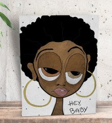 BK Gift The Lazy People Collection Foxy Lady Tasarımlı Dekoratif Mini Kanvas Tablo 15x20cm-1