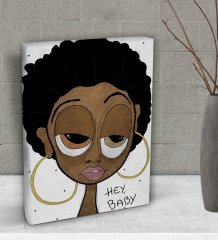 BK Gift The Lazy People Collection Foxy Lady Tasarımlı Dekoratif Mini Kanvas Tablo 15x20cm-1