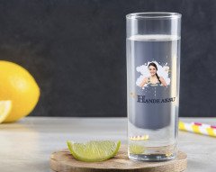 Kişiye Özel Renkli Baskılı İsimli Fotoğraflı Vodka Bardağı-1