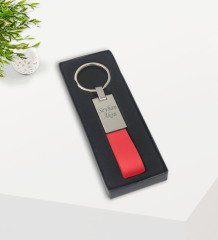 Kişiye Özel Kırmızı Touchpen Tükenmez Kalem ve Metal Anahtarlık Hediye Seti
