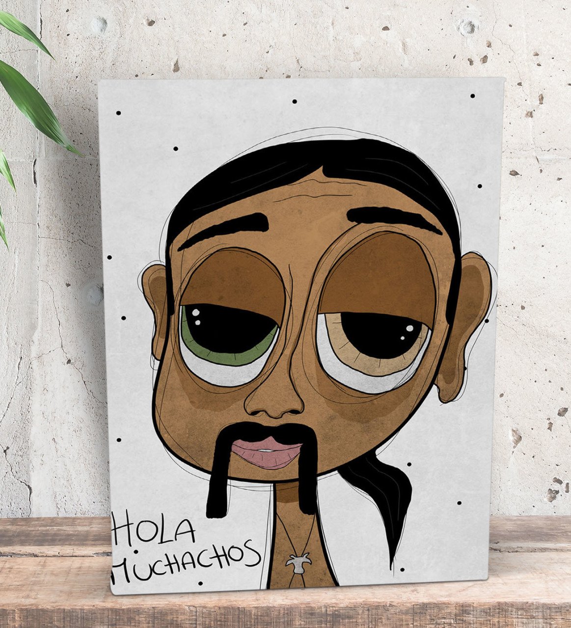 BK Gift The Lazy People Collection Friendly Guy Tasarımlı Dekoratif Mini Kanvas Tablo 15x20cm-1