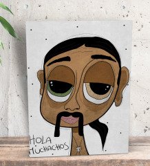 BK Gift The Lazy People Collection Friendly Guy Tasarımlı Dekoratif Mini Kanvas Tablo 15x20cm-1