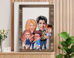BK Gift Kişiye Özel Aile Karikatürlü 3D Ahşap Tablo, Sevgiliye Hediye, Arkadaşa Hediye, Yıl Dönümü Hediyesi, Doğum Günü Hediyesi-6