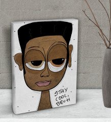 BK Gift The Lazy People Collection Funky Dude Tasarımlı Dekoratif Mini Kanvas Tablo 15x20cm-1