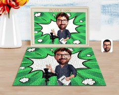 Kişiye Özel Erkek Yönetmen Karikatürlü 1000 Parça Profesyonel Puzzle-1