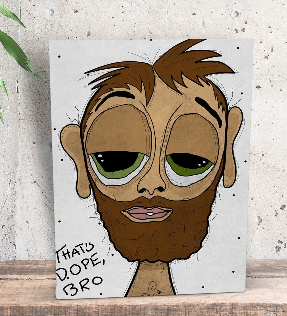 BK Gift The Lazy People Collection Hobo Guy Tasarımlı Dekoratif Mini Kanvas Tablo 15x20cm-1