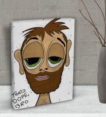 BK Gift The Lazy People Collection Hobo Guy Tasarımlı Dekoratif Mini Kanvas Tablo 15x20cm-1