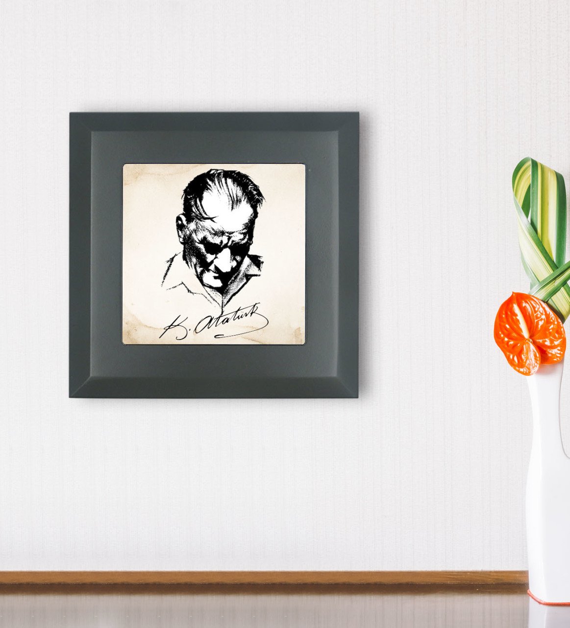 BK Gift Atatürk Temalı Ahşap Çerçeveli Taş Duvar Dekoru-28