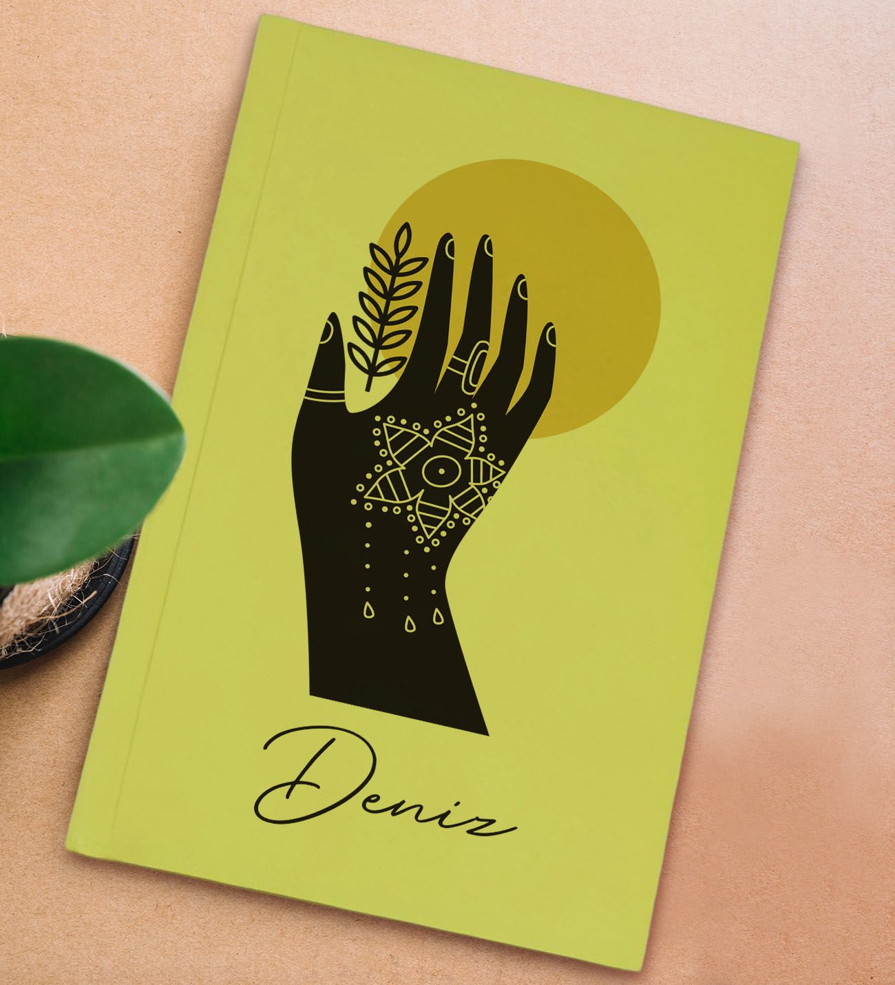 BK Gift Kişiye Özel İsimli Sert Kapaklı Sarı Lastikli Defter , Arkadaşa Hediye, Yeni İş Hediyesi, Doğum Günü Hediyesi-4
