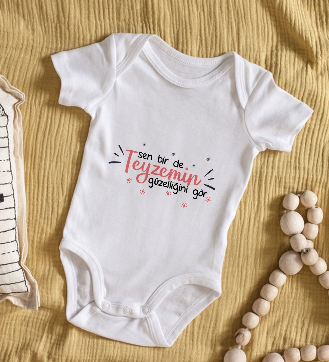 BK Kids Sen Bir de Teyzemin Güzelliğini Gör Tasarımlı Bebek Body Zıbın - Model 1