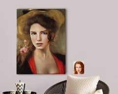 Kişiye Özel Kadın Rönesans Tasarımlı Kanvas Tablo 70x100cm-3