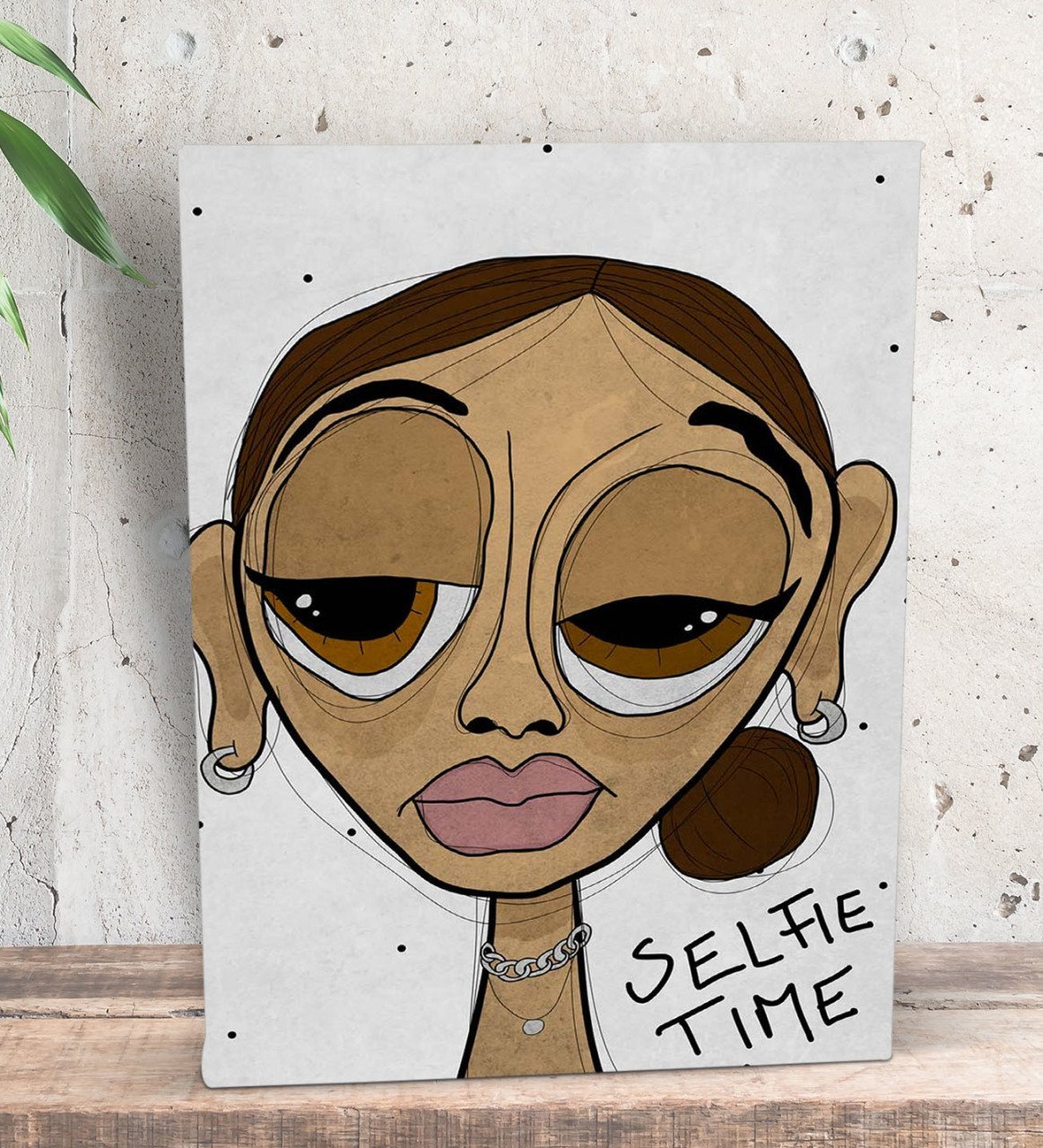 BK Gift The Lazy People Collection Hot Girl Tasarımlı Dekoratif Mini Kanvas Tablo 15x20cm-1