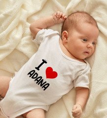 BK Kids I Love Adana Tasarımlı Bebek Body Zıbın - Model 1