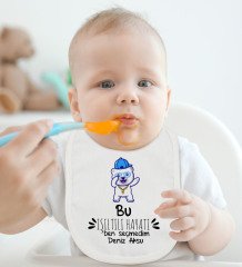 BK Kids Kişiye Özel Işıltılı Hayatı Ben Seçmedim Tasarımlı Bebek Body Zıbın ve Mama Önlüğü Hediye Seti - Model 1
