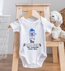BK Kids Kişiye Özel Işıltılı Hayatı Ben Seçmedim Tasarımlı Bebek Body Zıbın ve Mama Önlüğü Hediye Seti - Model 1