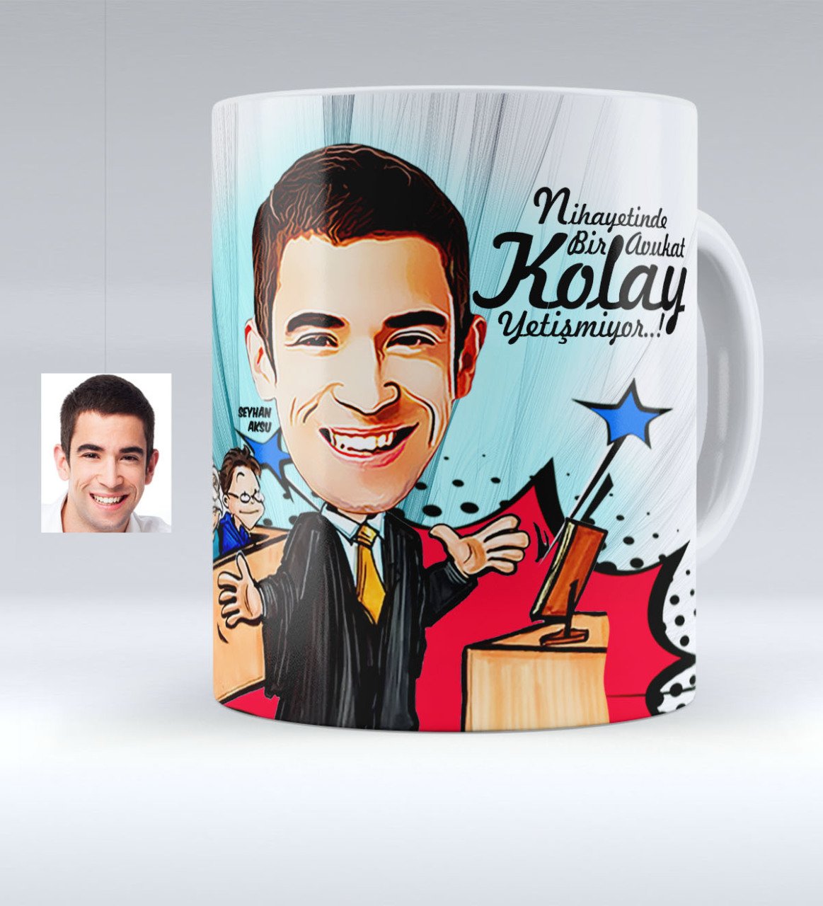 Kişiye Özel Bay Avukat Karikatürlü Beyaz Kupa Bardak - 3