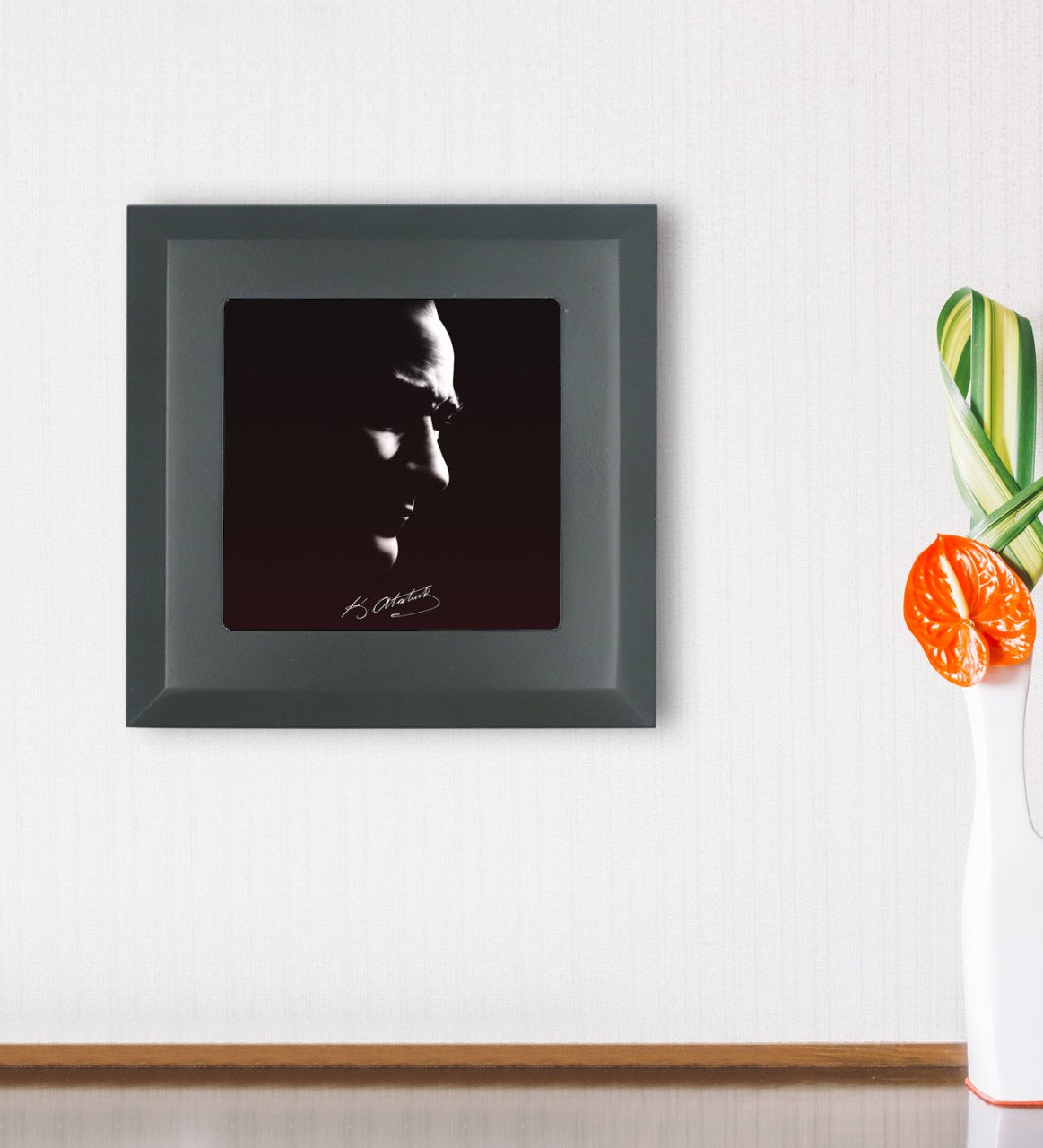 BK Gift Atatürk Tasarımlı Ahşap Çerçeveli Taş Duvar Dekoru-9