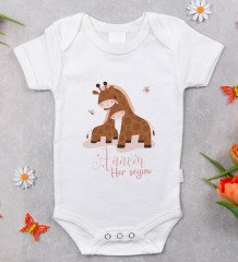 BK Kids Annem Her Şeyim Tasarımlı Bebek Body Zıbın - Model 2