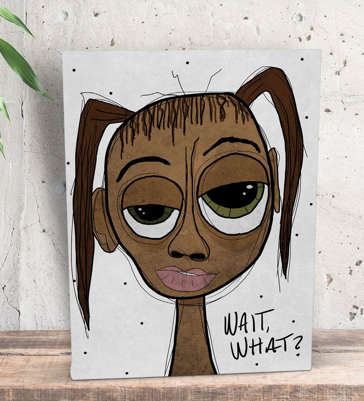 BK Gift The Lazy People Collection Slow Girl Tasarımlı Dekoratif Mini Kanvas Tablo 15x20cm-1
