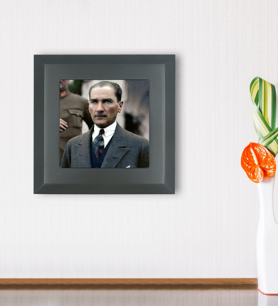 BK Gift Atatürk Tasarımlı Ahşap Çerçeveli Taş Duvar Dekoru-10