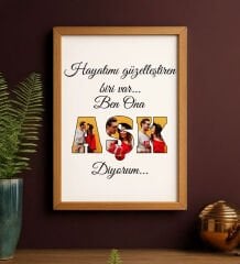 BK Gift Kişiye Özel Fotoğraflı Aşk Tasarımlı Ahşap Çerçeveli Tablo-4 40x25cm, Sevgiliye Hediye, Ev Hediyesi, Arkadaşa Hediye