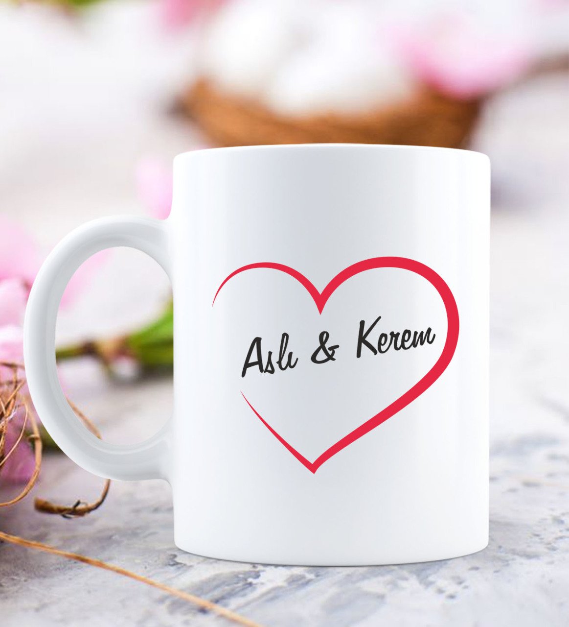 Kişiye Özel Aşk Beyaz Kupa Bardak