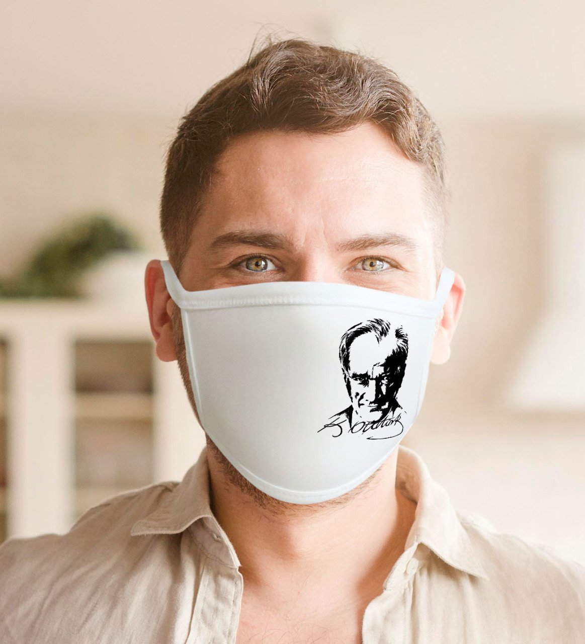 Atatürk Tasarımlı Yıkanabilir Maske