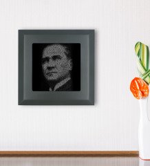 BK Gift Atatürk Tasarımlı Ahşap Çerçeveli Taş Duvar Dekoru-11