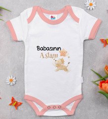 BK Kids Babasının Aslanı Tasarımlı Pembe Bebek Body Zıbın-1
