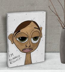 BK Gift The Lazy People Collection Wise Guy Tasarımlı Dekoratif Mini Kanvas Tablo 15x20cm-1