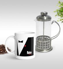 Kişiye Özel Baba Godfather Tasarımlı Kupa & French Press Seti-10